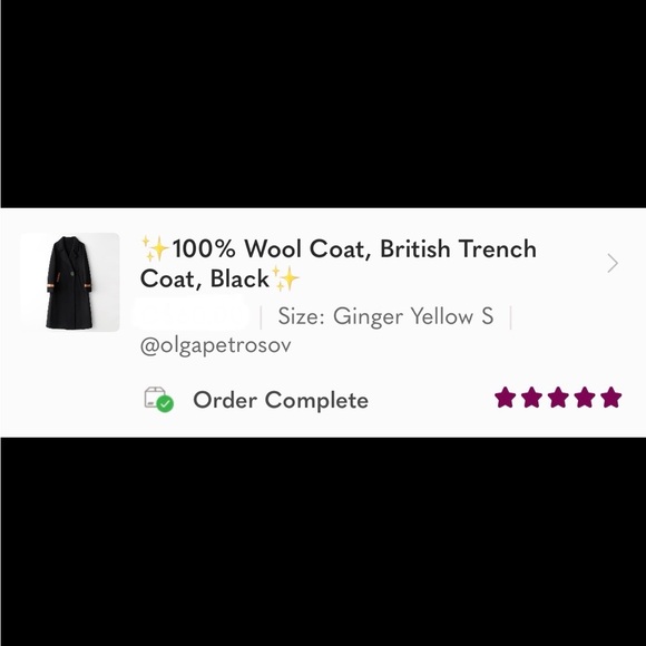 100% Wool Coat, British Trench Coat, Black - Picture 2 of 12